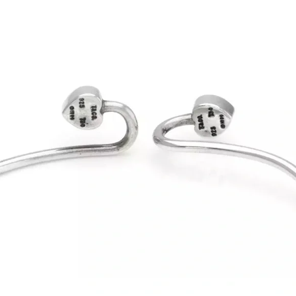 Tiffany & Co. Gold Hearts Hook Bangle Sterling Silver & 18k